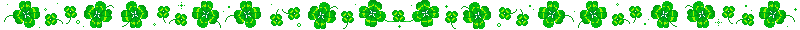 A pixel art divider of clovers